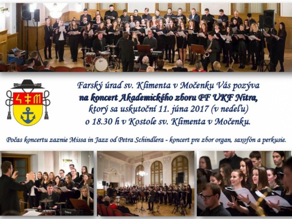 Pozvánka na koncert Akademického zboru PF UKF Nitra