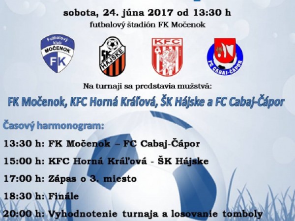 Pozvánka na futbalový turnaj FK Močenok Cup 2017
