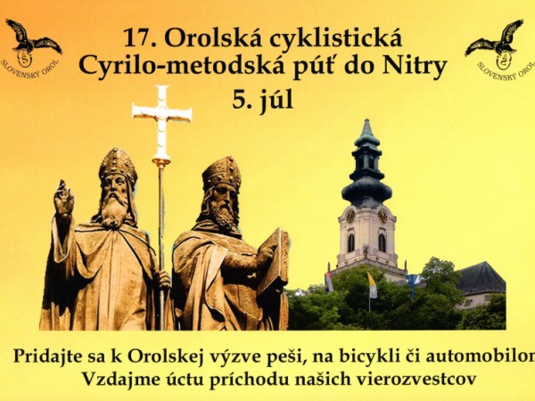 17. Orolská cyklistická Cyrilo-metodská púť do Nitry 5. júl