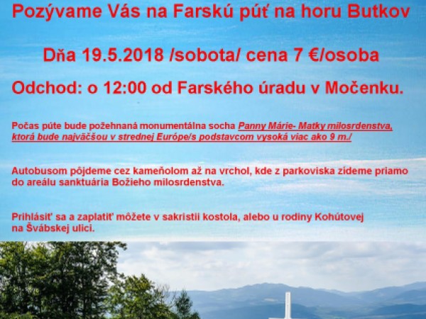 Pozvánka na Farskú púť na horu Butkov