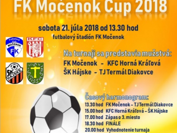 Pozvánka na FK Močenok Cup 2018 dňa 21. júla 2018