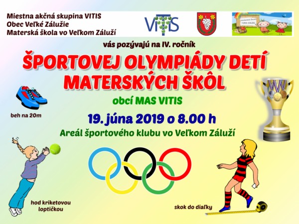 Pozvánka na IV. ročník športovej olympiády detí materských škôl obcí MAS Vitis
