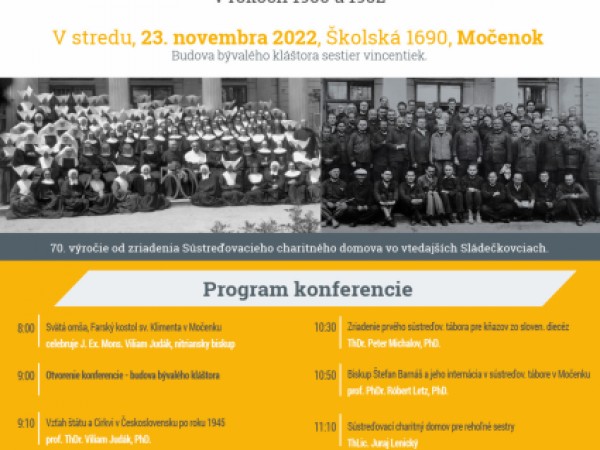 Historická konferencia: Proticirkevné zásahy v Močenku v rokoch 1950 až 1952 dňa 23. novembra 2022