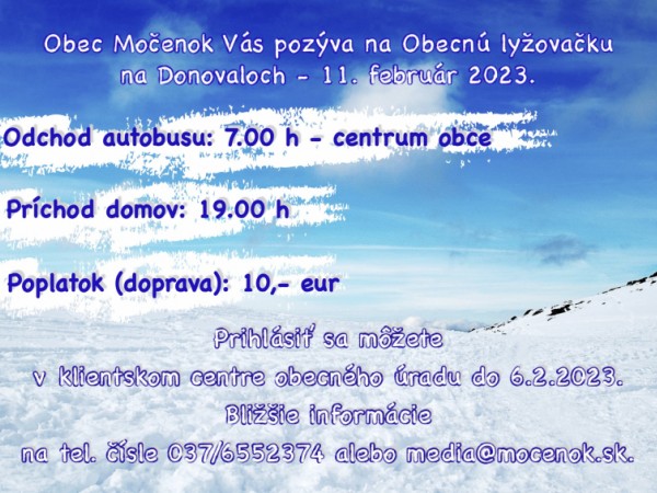 Obecná lyžovačka na Donovaloch  dňa 11. februára 2023