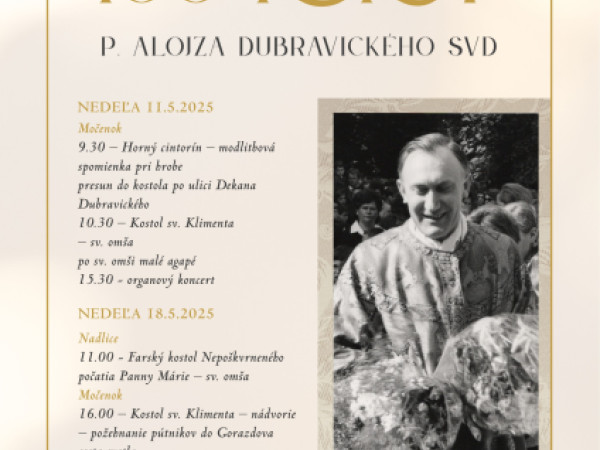 Nedožitých 100 rokov  p. Alojza Dubravického