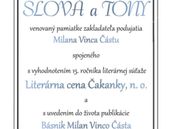 18. ročník kultúrneho podujatia  SLOVÁ a TÓNY