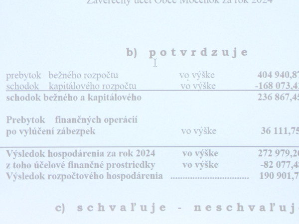 Záverečný účet obce za rok 2024