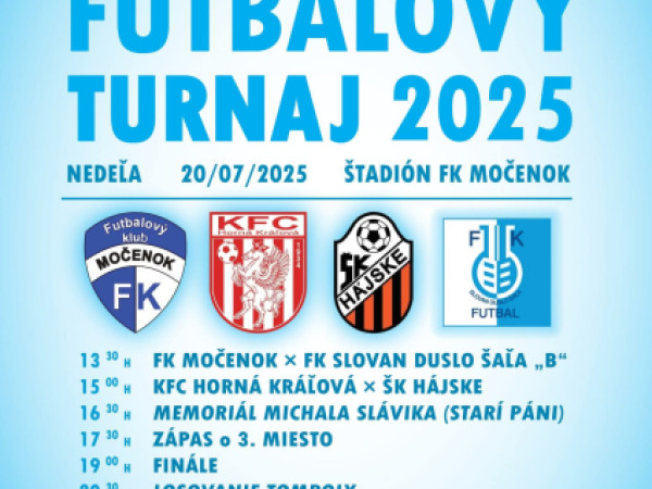 Tradičný letný futbalový turnaj sa uskutoční dňa 20.07.2025