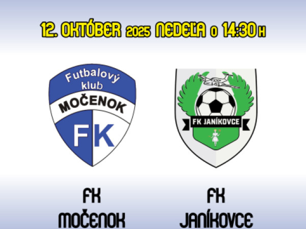 Futbalový klub Močenok vás srdečne pozýva na víkendové zápasy