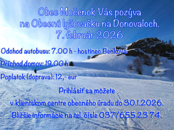 Obecná lyžovačka na Donovaloch  dňa 7. februára 2026
