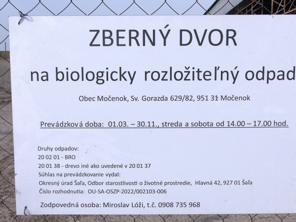 Nový zberný dvor a žltnutie viniča