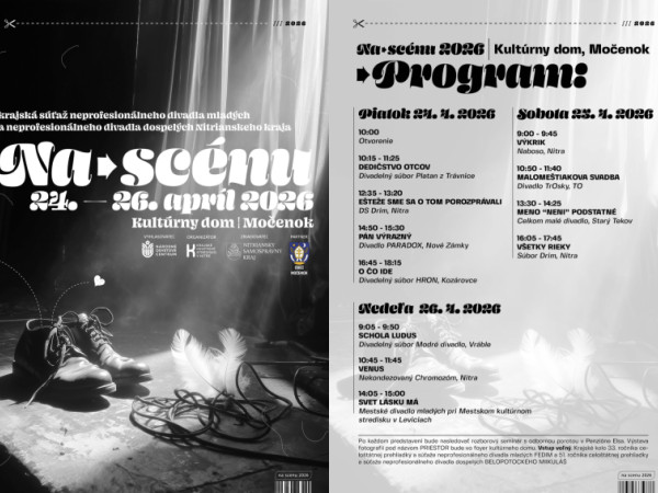 Na Scénu 24. - 26. apríl 2026 v Kultúrnom dome v Močenku