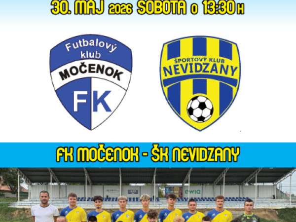 FK Močenok pozýva na zápas dorastencov, naším súperom bude mužstvo Nevidzian