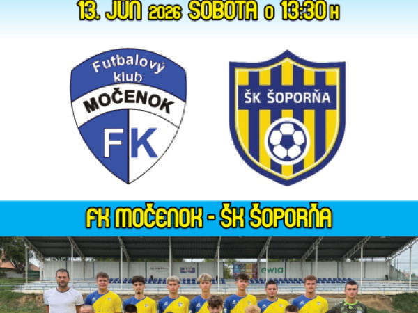 FK Močenok pozýva na posledný majstrovský zápas sezóny dorastencov