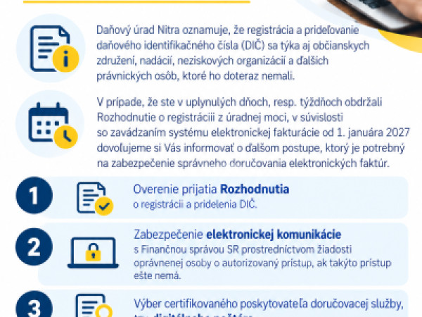 Základné informácie pre občianske združenia, nadácie a mimovládne neziskové organizácie týkajúce sa elektronickej fakturácie.