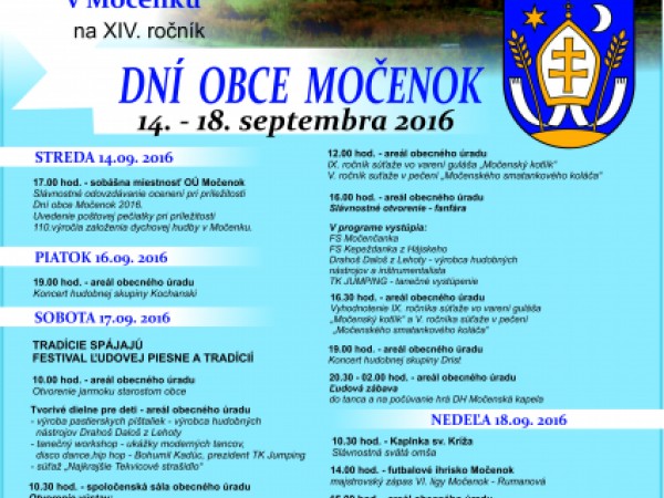 Pozvánka na Dni obce Močenok 2016